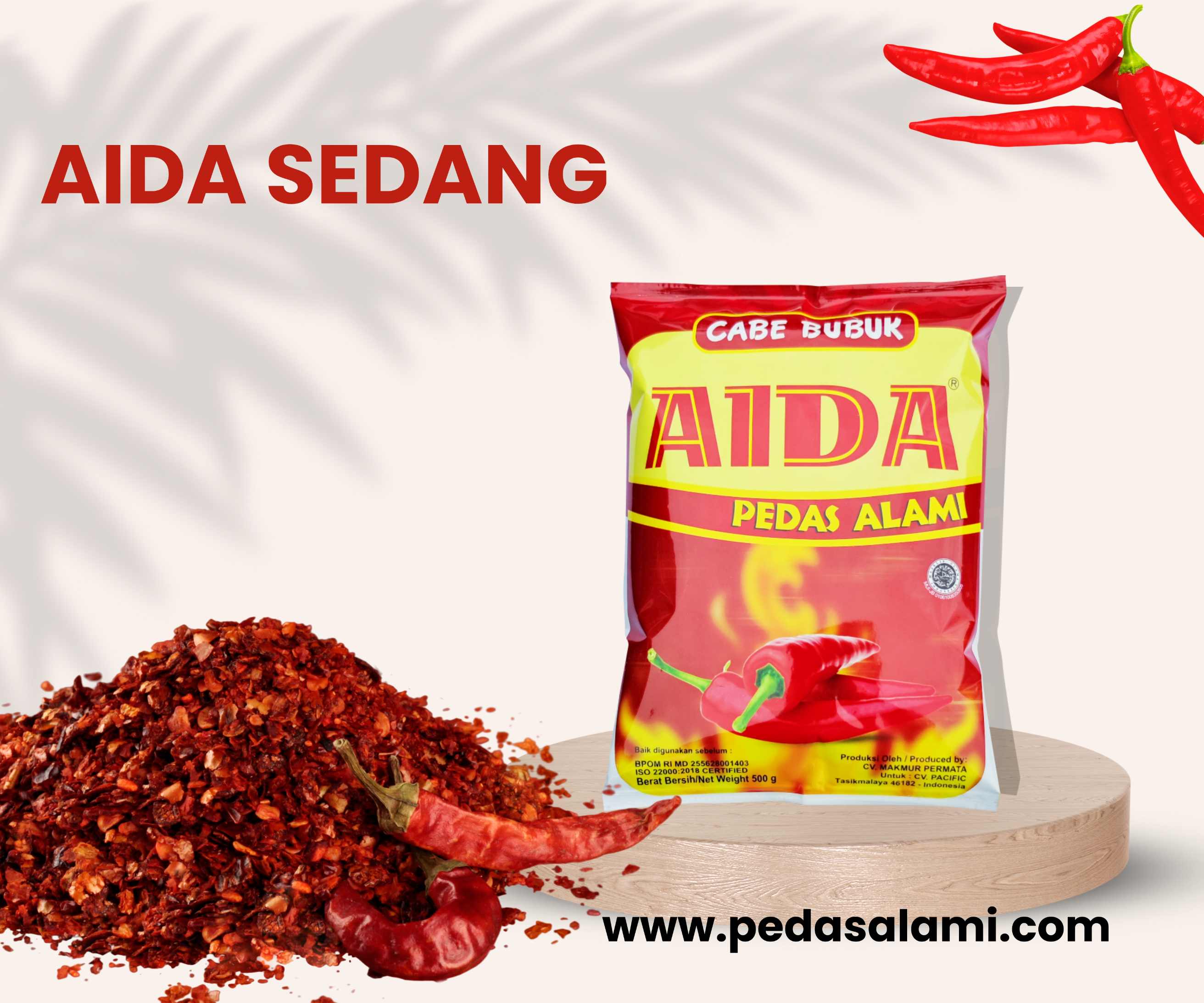 Bubuk Cabe Aida Sedang 750gram